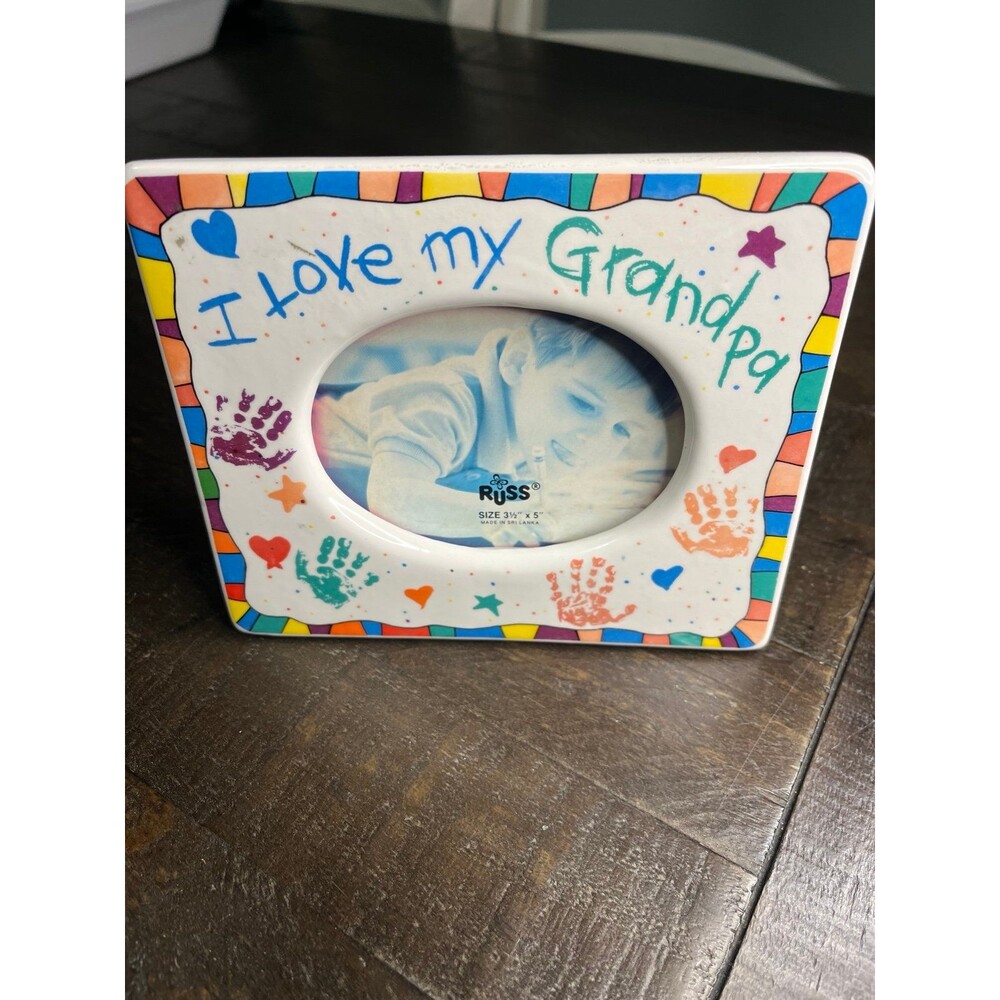 I Love My Grandpa Picture Frame Russ 3.5" x 5" vintage eclectic grandpa